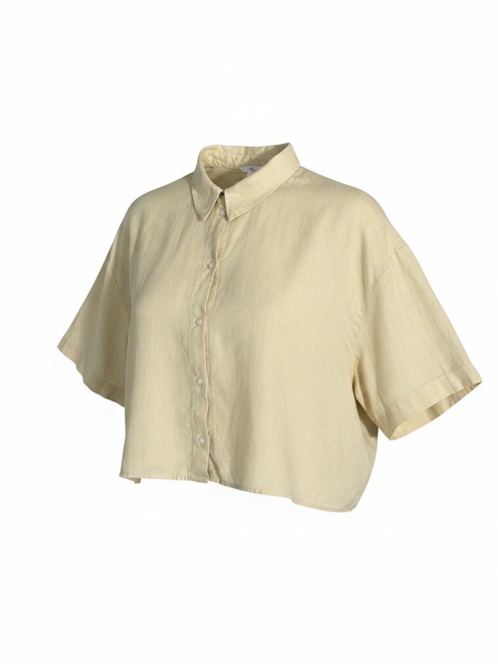 H&M Linen Button Down Shirt Yellow Size XL Coastal Cowgirl Vacation Shirt